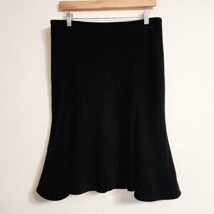 St. John Fit and Flare Skirt Women Knee Length Black Zip A Line Lined Sz 12